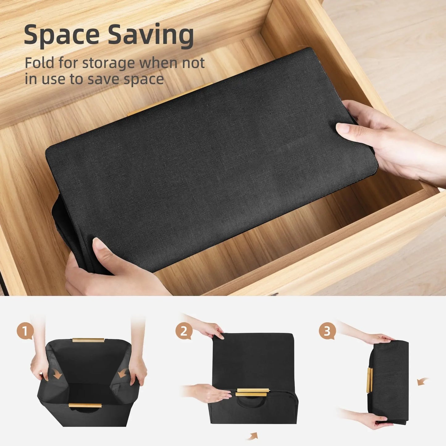 Panier à linge en lin pliable — Grande capacité