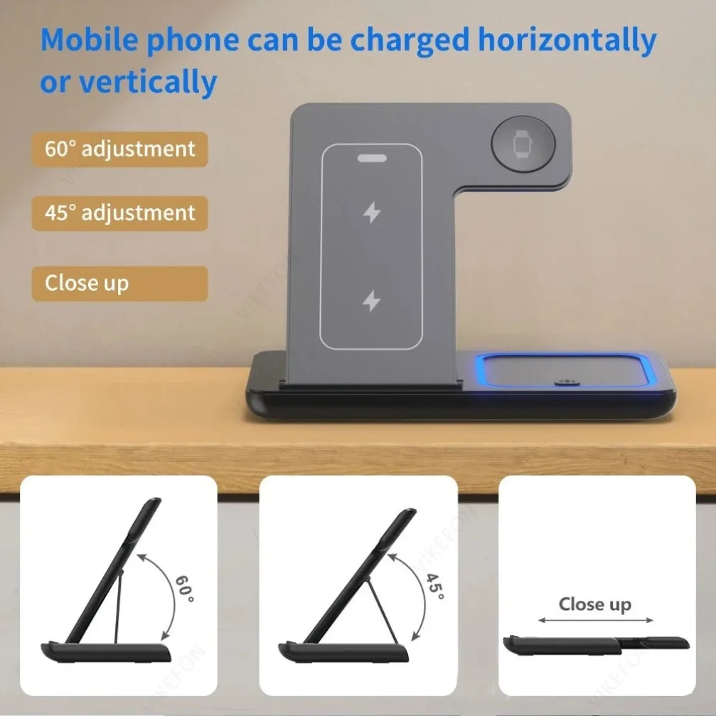 Station de charge sans fil 3 en 1 — Pliable