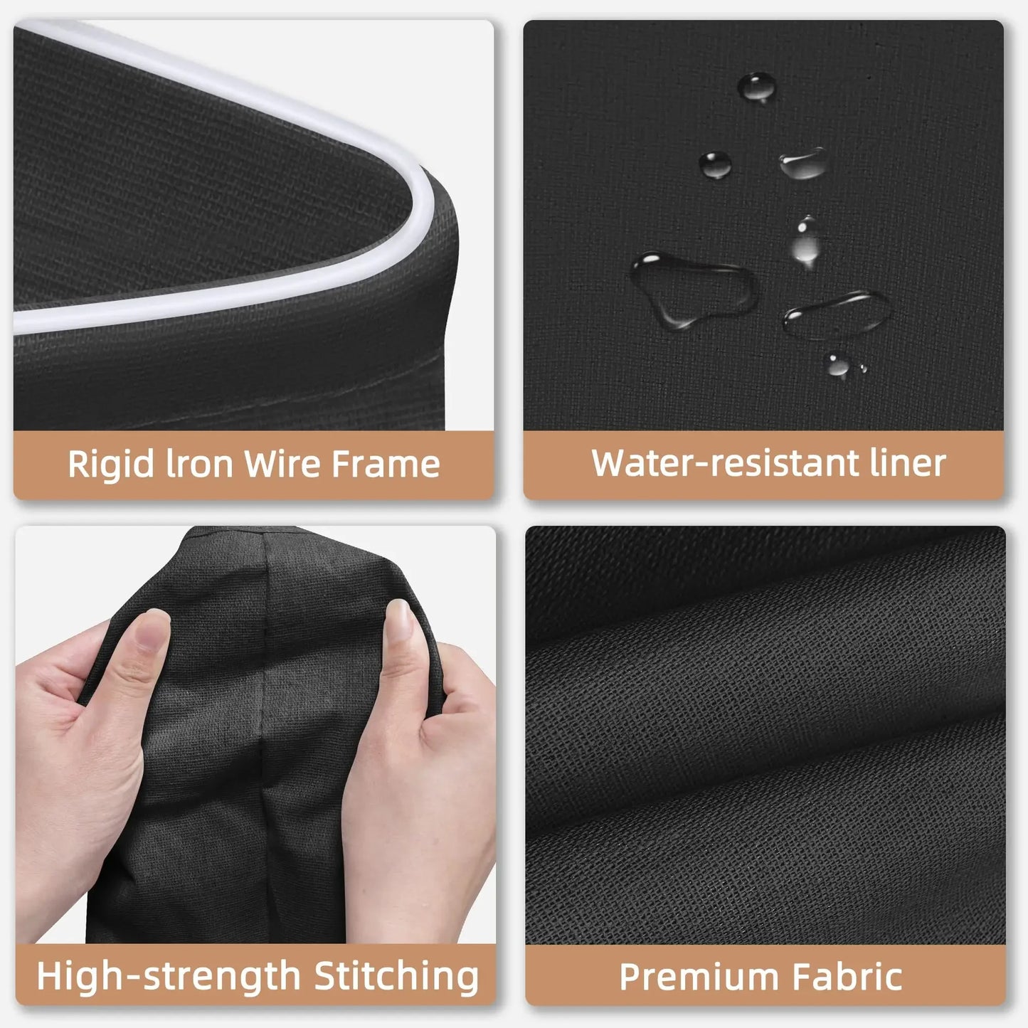 Panier à linge en lin pliable — Grande capacité