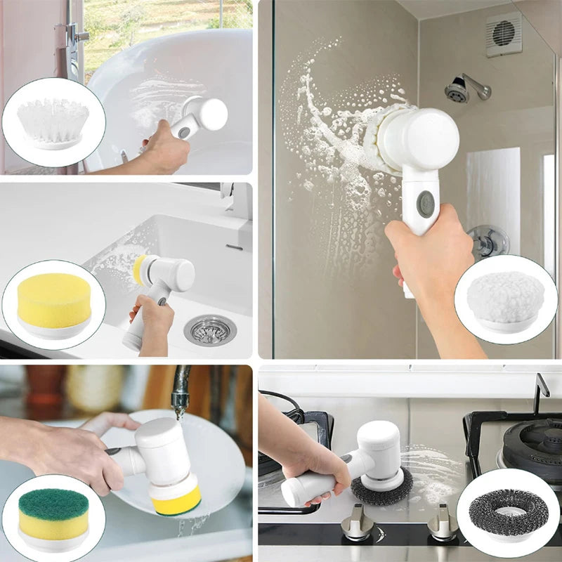 Brosse de nettoyage électrique — 5 têtes interchangeables