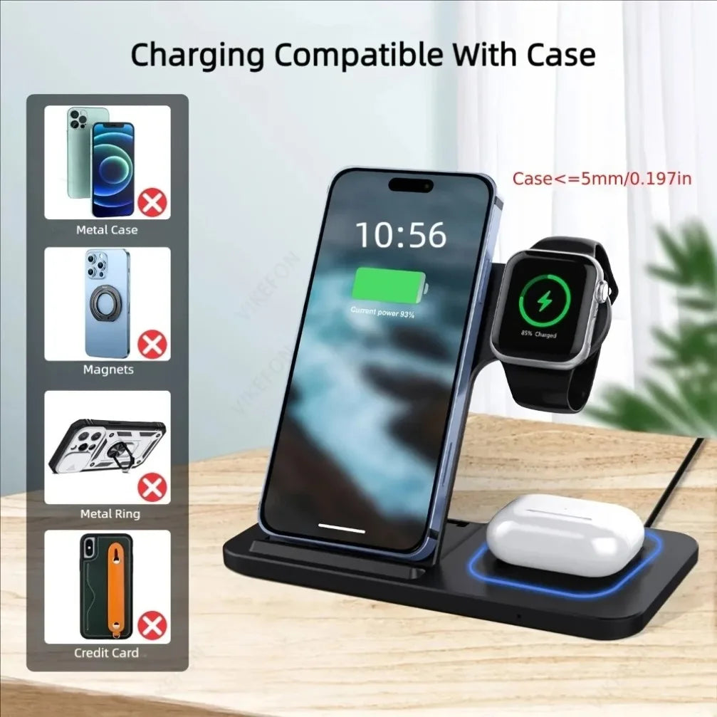 Station de charge sans fil 3 en 1 — Pliable