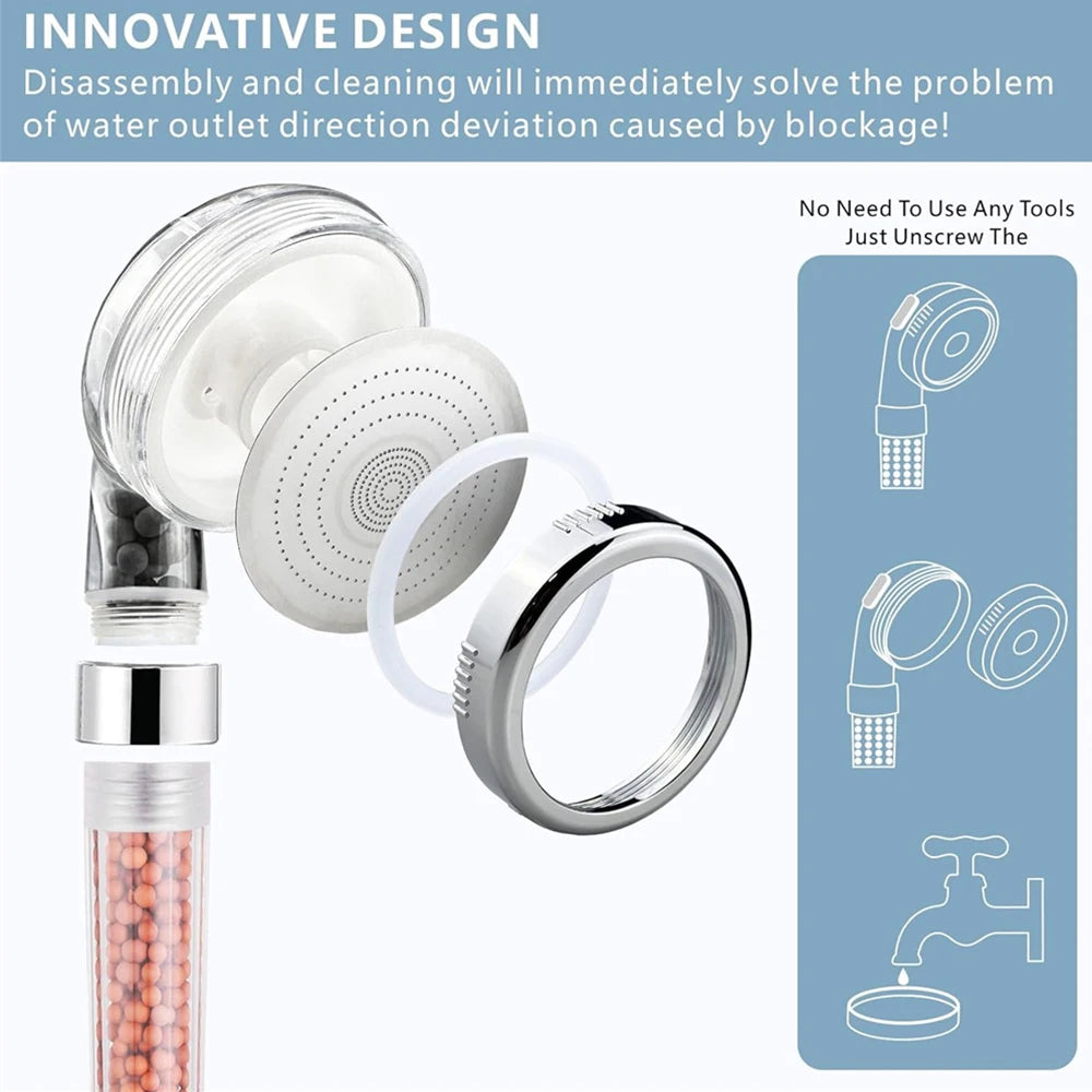 Pommeau de douche filtrant anti-calcaire