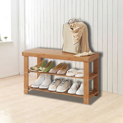 Banc range-chaussures en bambou