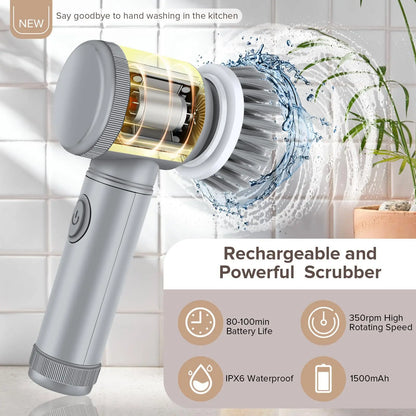 Brosse de nettoyage électrique — 5 têtes interchangeables