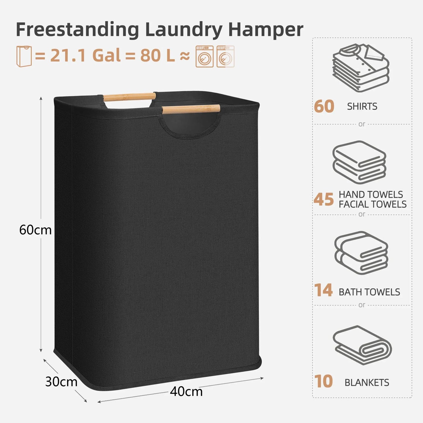 Panier à linge en lin pliable — Grande capacité