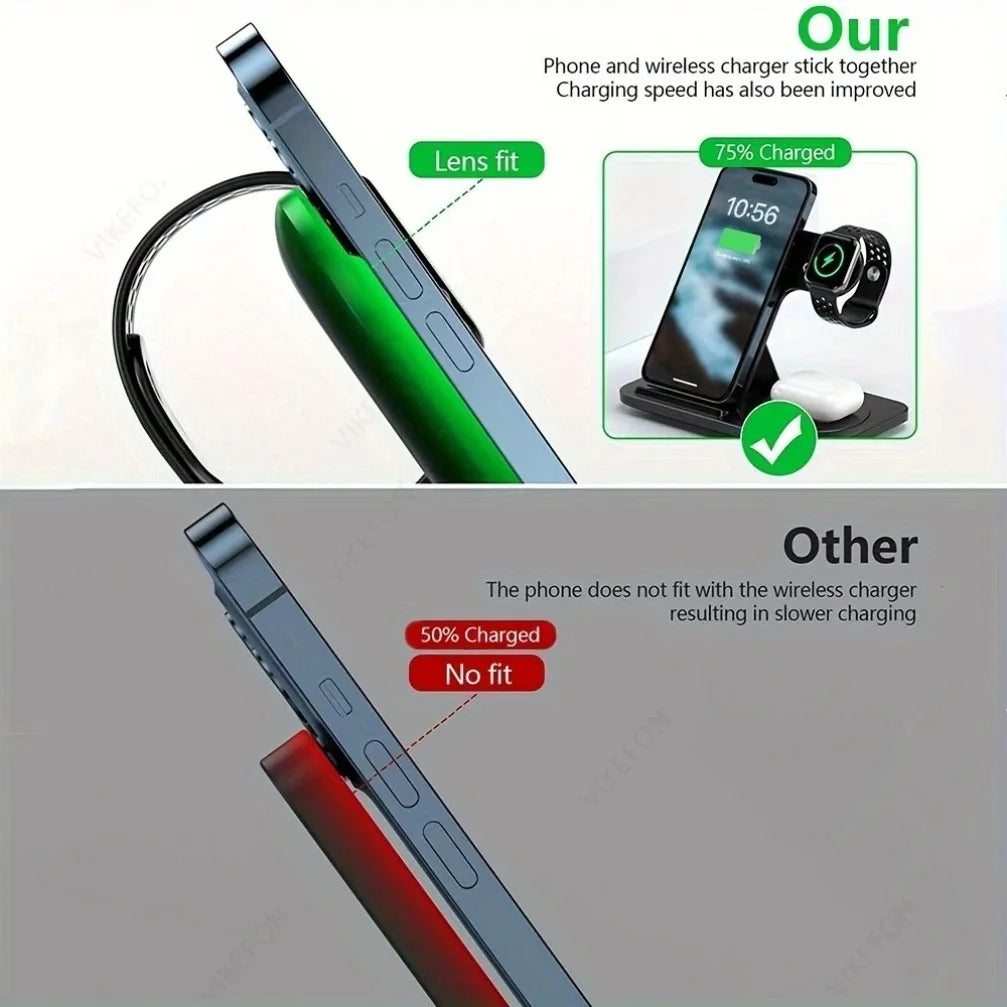 Station de charge sans fil 3 en 1 — Pliable